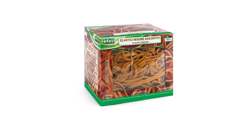 Elastici - misure assortite - 500 gr - caucciù - avana - Lebez
