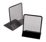 Coppia reggilibri - 13,5 x 17,5 cm - rete metallica - nero - Lebez