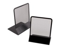 Coppia reggilibri - 13,5 x 17,5 cm - rete metallica - nero - Lebez