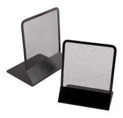 Coppia reggilibri - 13,5 x 17,5 cm - rete metallica - nero - Lebez