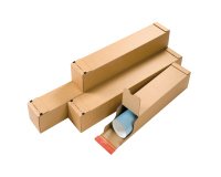 Tubo postale CP 072 - doppio strip - 70,5 x 10,8 x 10,8 cm - cartone ondulato - avana - ColomPac