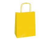 Shopper Twisted - maniglie cordino - 22 x 10 x 29 cm - carta kraft - giallo - Mainetti Bags - conf. 25 pezzi