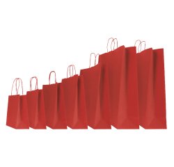 Shopper Twisted - maniglie cordino - 45 x 15 x 50 cm - carta kraft - rosso - Mainetti Bags - conf. 25 pezzi