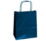 Shopper Twisted - maniglie cordino - 45 x 15 x 50 cm - carta kraft - blu - Mainetti Bags - conf. 25 pezzi