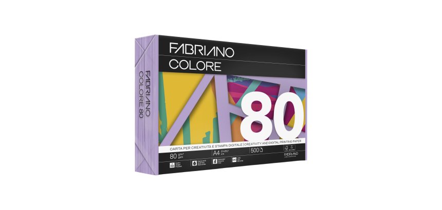 Carta Fabriano Colore - A4 - 80 gr - colori forti violetto - Fabriano - conf. 500 fogli