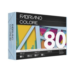 Carta Fabriano Colore - A4 - 80 gr - colori tenui celeste - Fabriano - conf. 500 fogli