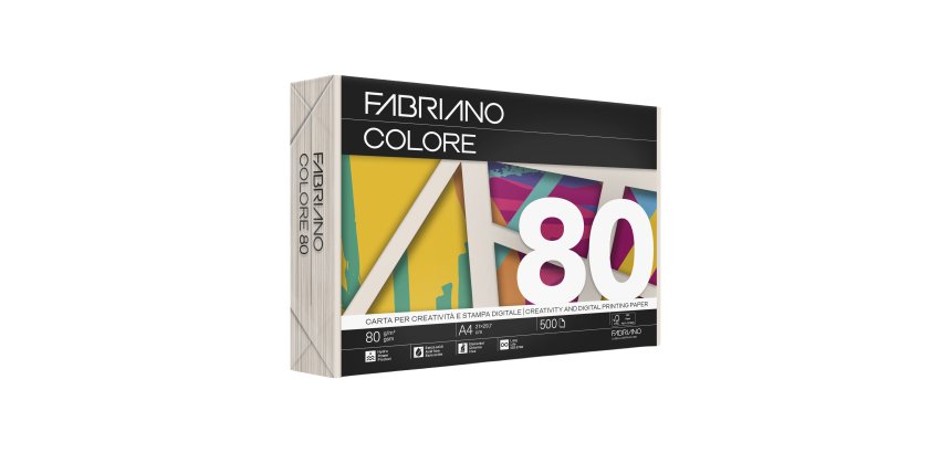 Carta Fabriano Colore - A4 - 80 gr - colori tenui avorio - Fabriano - conf. 500 fogli