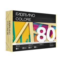 Carta Copy Tinta - A4 - 80 gr - colore tenue banana - Fabriano - conf. 500 fogli - 5 risme