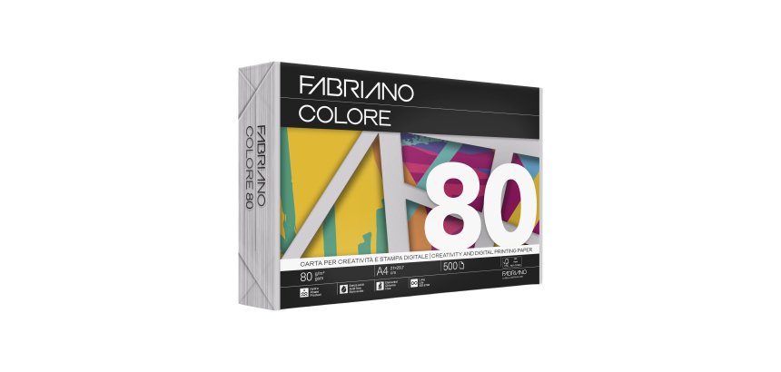 Carta Fabriano Colore - A4 - 80 gr - colori tenui grigio - Fabriano - conf. 500 fogli