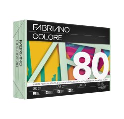 Carta Fabriano Colore - A3 - 80 gr - colori tenui verde chiaro - Fabriano - conf. 250 fogli