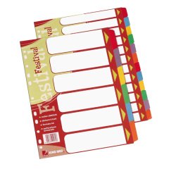 Separatore Festival - 6 tasti neutri colorati - cartoncino 140 gr - A4 - multicolore