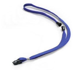 Cordoncino per portabadge - 44 x 1 cm - tessuto - blu - Durable - conf. 10 pezzi