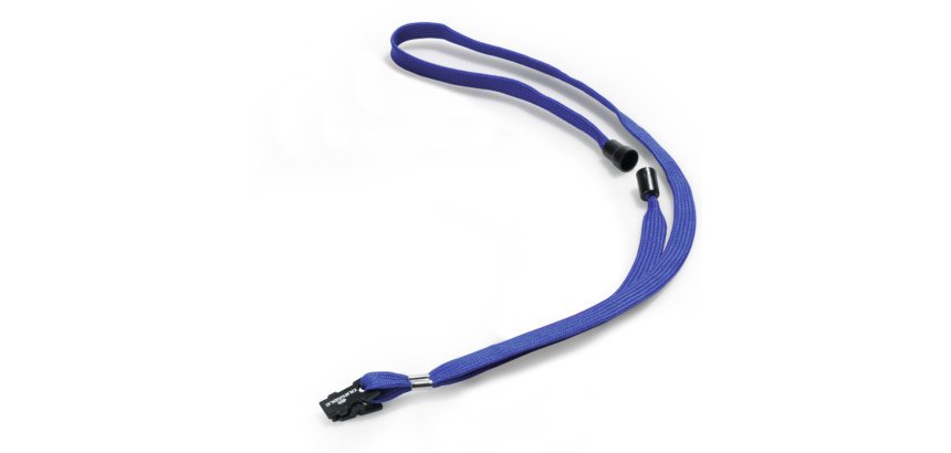 Cordoncino per portabadge - 44 x 1 cm - tessuto - blu - Durable - conf. 10 pezzi