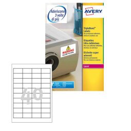 EN_Etiqueta adhesiva avery poliester super adherente blanca 45,7x25,4 mm impresora laser pack de 800 unidades