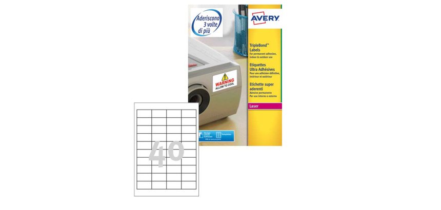 Avery L6140-20 self-adhesive label Rounded rectangle Permanent White 800 pc(s)