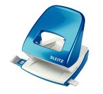 Perforatore 5008 New NeXXt WOW - passo 8 cm - max 30 fogli - 2 fori - blu metallizzato - Leitz