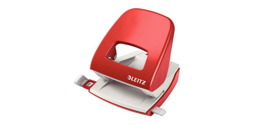 Perforatore 5008 - passo 8 cm - max 30 fogli - 2 fori - rosso - Leitz