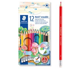 Matite colorate Noris 144 - cancellabili - colori assortiti - Staedtler - astuccio 12 pezzi