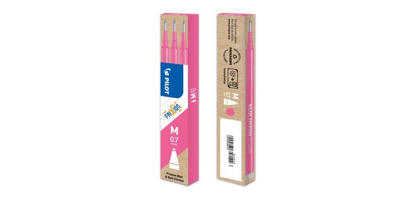 Refill a sfera Frixionball - punta 0,7mm - rosa - Pilot - conf. 3 pezzi
