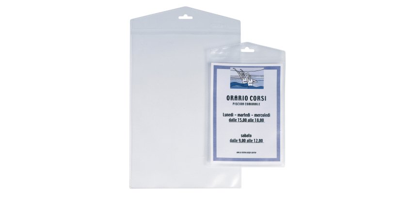Porta Avvisi Appendimi - PPL - 15 x 21 cm - trasparente - Sei Rota - conf. 10 pezzi