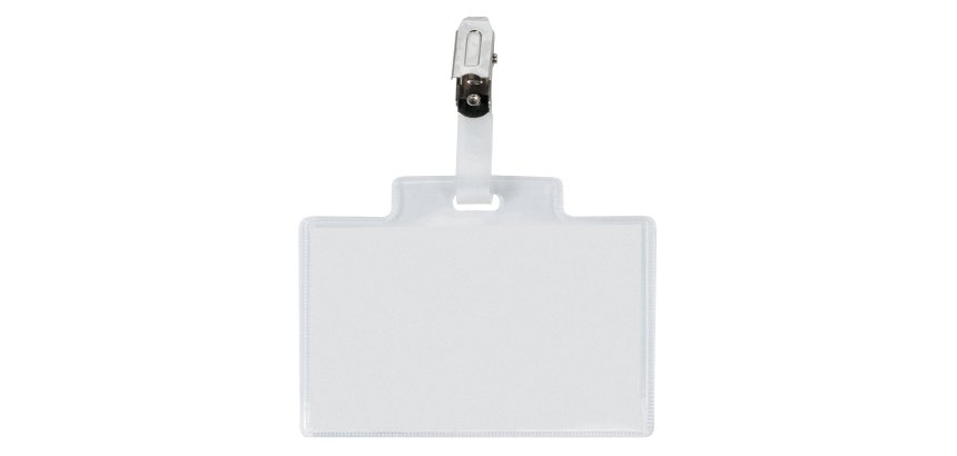 Portanome Pass 3M - clip in metallo - senza cartoncino - 9,5 x 6 cm - PVC - Sei Rota - conf. 100 pezzi