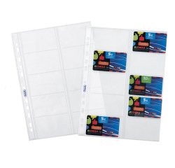 Buste forate porta cards - PPL - 10 tasche - 21,5x29,7 cm - trasparente - Favorit - conf. 10 pezzi
