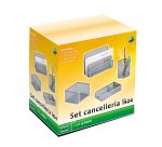 Set scrivania - 4 accessori - rete metallica - nero - Lebez