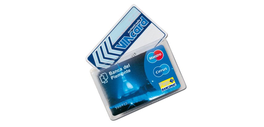 Portacard Cristalcard - per 2 tessere - 9,7x6,3 cm - Alplast - conf. 100 pezzi