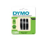 DYMO Authentic Embossing Label Tape | 9 mm x 3 m rolls | White Print on Black | Self-Adhesive | for Embossing Label Makers | 3 Count