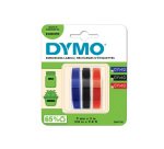 DYMO Authentic Embossing Labels | 9mm x 3m | BlackBlue & Red Self-Adhesive Labelling Tape | for Embossing Label Makers | 3 Count | Made in Europe