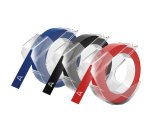 DYMO Authentic Embossing Labels | 9mm x 3m | BlackBlue & Red Self-Adhesive Labelling Tape | for Embossing Label Makers | 3 Count | Made in Europe