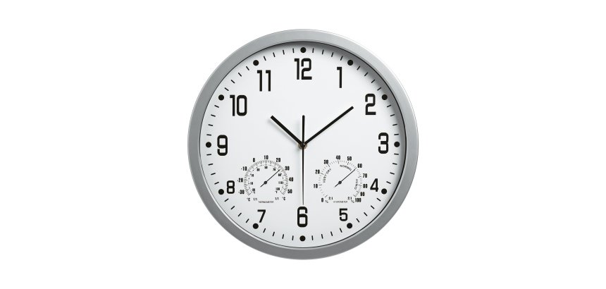 Orologio da parete Weather Station 3217 - diametro 35 cm - bianco - Lebez