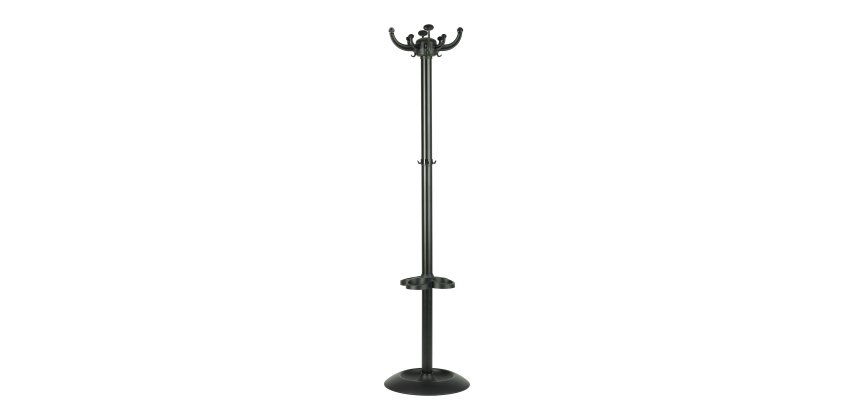 Appendiabiti Jolly - con portaombrelli - 8 posti - 168 x 40 cm - nero - Unisit