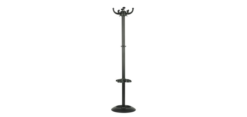 Appendiabiti Jolly - con portaombrelli - 8 posti - 168 x 40 cm - nero - Unisit