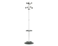 Appendiabiti Totem - con portaombrelli - 8 posti - 175 x 39 cm - grigio/nero - Unisit