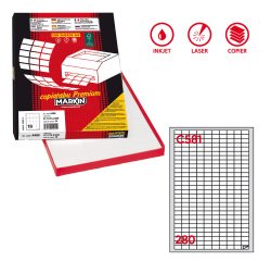 Etichette adesive C/581 - in carta - permanenti - 19 x 10 mm - 280 et/fg - 100 fogli - bianco - Markin