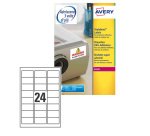 AVERY Etichette bianche super aderenti 63,5x33,9mm, 24 etichette per foglio, adesivo permanente, laser, 20 fogli