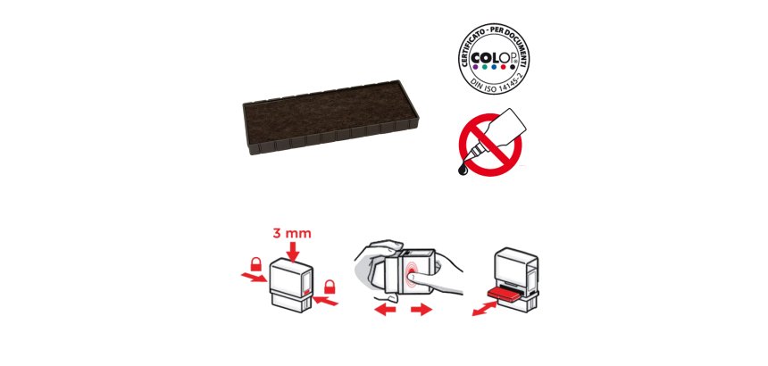 Tampone di ricambio E/45 - nero - Colop