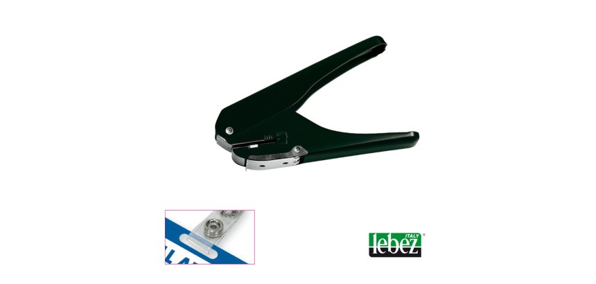 Perforatore per badge 9770 - foro 15 x 4 mm - nero - Lebez
