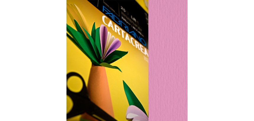 Cartoncino CartaCrea - 35 x 50 cm - 220 gr - fucsia - Fabriano - blister 10 fogli