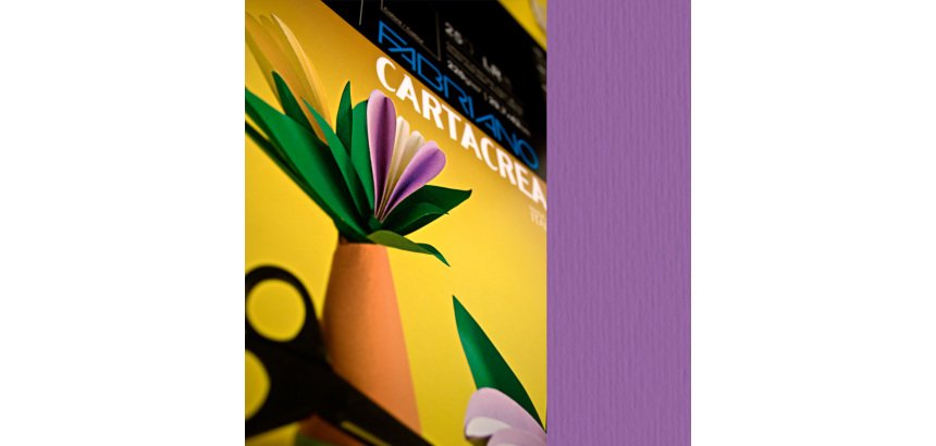 Cartoncino CartaCrea - 35 x 50 cm - 220 gr - viola - Fabriano - blister 10 fogli