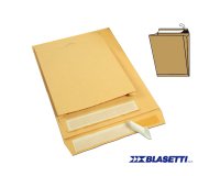 Busta a sacco Monodex - soffietti laterali - strip adesivo - 25 x 35,3 x 4 cm - 120 gr - avana - Blasetti - conf. 250 pezzi