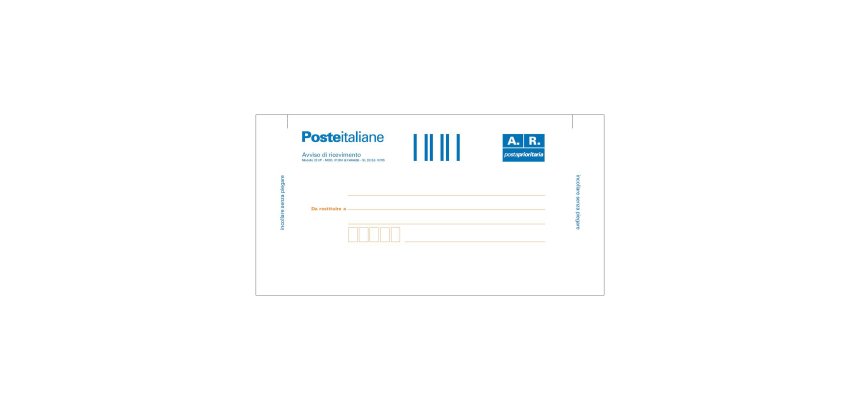 Cartolina raccomandata A/R - con adesivo rimovibile - 10 x 20cm - Edipro - conf. 100 cartoline