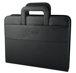 Portablocco - similpelle - c/anelli - nero - 28,5x36 cm - City Time