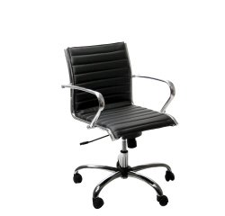 Pollux new PND - pelle - con ruote e braccioli - nero - Unisit