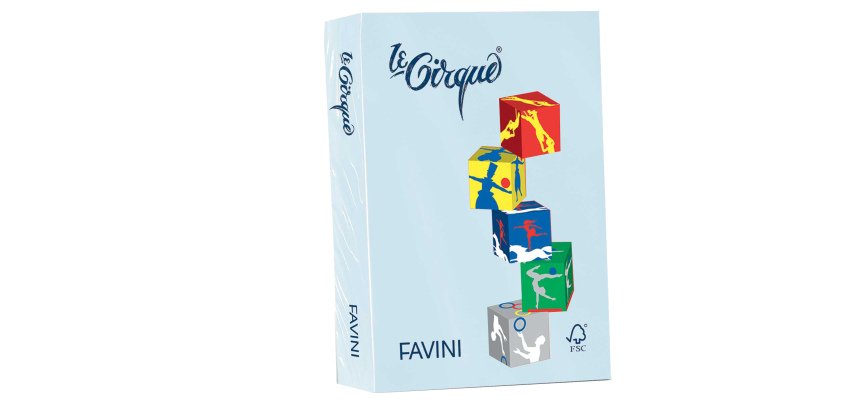 Carta Le Cirque - A3 - 80 gr - celeste pastello 101 - Favini - conf. 500 fogli