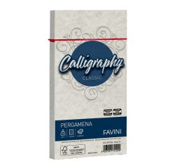 Busta Calligraphy Pergamena - 110 x 220 mm - 90 gr - perla 10 - Favini - conf. 25 pezzi