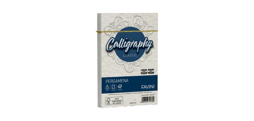Busta Calligraphy Pergamena - 120 x 180 mm - 90 gr - perla 10 - Favini - conf. 25 pezzi