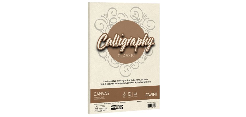 Carta Calligraphy Canvas - A4 - 200 gr - avorio 02 - Favini - conf. 50 fogli