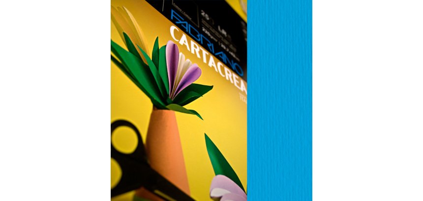 Cartoncino CartaCrea - 35 x 50 cm - 220 gr - azzurro - Fabriano - blister 10 pezzi